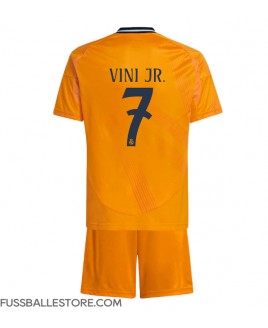 Günstige Real Madrid Vinicius Junior #7 Auswärts Trikotsatzt Kinder 2024-25 Kurzarm (+ Kurze Hosen)